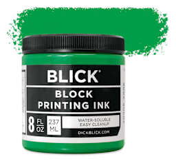 Blick Water-Soluble Block Printing Ink - Green, 8 oz Jar