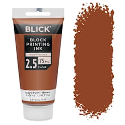 Blick Water-Soluble Block Printing Ink - Brown, 2.5 oz Tube