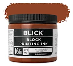 Blick Water-Soluble Block Printing Ink - Brown, 16 oz Jar