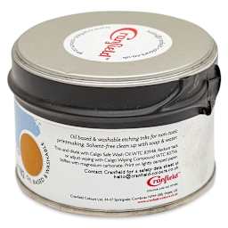 Cranfield Caligo Safe Wash Etching Ink - Yellow Ochre, 250 g Can (Back)