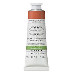 Charbonnel Water Washable Printing Ink - Transparent Burnt Sienna, 60 ml
