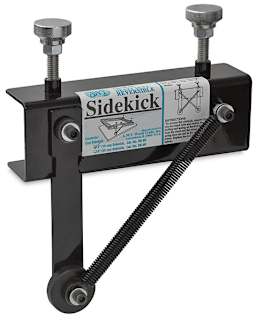 AWT Screen Print Frame Sidekick Support - Side view of Sidekick