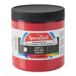 Speedball Permanent Acrylic Screen Printing Ink - Dark Red, 8 oz
