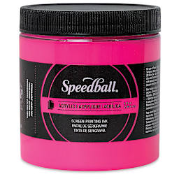 Speedball Permanent Acrylic Screen Printing Ink - Fluorescent Magenta, 8 oz