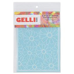 Gelli Arts Stencil - Front view of Flower Stencil in package