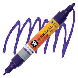 Molotow One4All Acrylic Twin Marker - Violet Dark marker and swatch