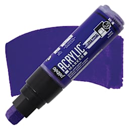 Pebeo Acrylic Marker - Violet, 5-15 mm, Flat Nib marker and swatch