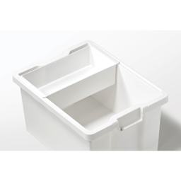 Like-It Store-Up Container with Tray -  White, inside view with tray 