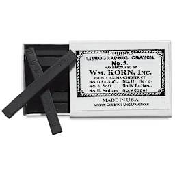 Korn's Lithographic Crayons - Box of 12, #5 Copal