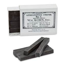 Korn's Lithographic Crayons - Box of 12, #0 Extra Soft