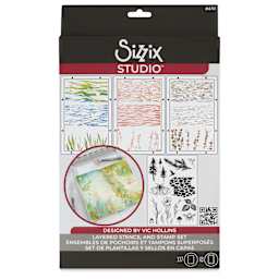 Sizzix Studio Layered Stencil and Stamp Set - Set of 20, Nature front of packaging
