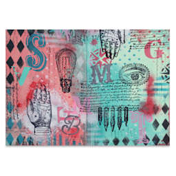 Sizzix Studio Layered Stencil and Stamp Set - Set of 9, My Favorite Things A5 completed project