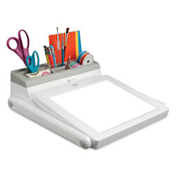 OttLite LED Light Box and Task Lamp Station, station filled with supplies (supplies not included)