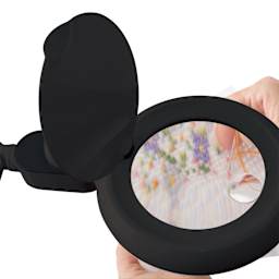 OttLite Space-Saving LED Magnifier Desk Lamp - Black, close-up