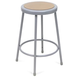 National Public Seating Corp. Fixed Height Stool - 30", without Backrest, Gray