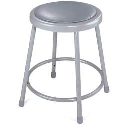 National Public Seating Corp. Padded Stool - 24", Gray