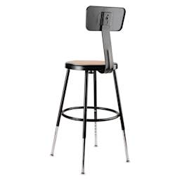 National Public Seating Corp Adjustable Stool with Backrest - Black, 19" to 27", back