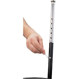 National Public Seating Corp Adjustable Stool with Backrest - Black, 19" to 27", adjusting leg