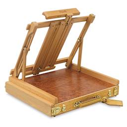 Jullian Deluxe Table Easel - Back view of opened and set up easel