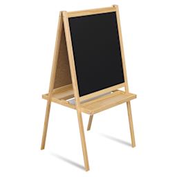 Blick Essentials Paint and Draw Easel - Natural, chalkboard side