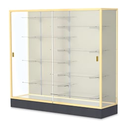 Waddell Colossus Series Display Case - x 66" x 72" x 20", Gold Aluminum, Plaque Back