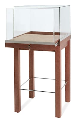 Tecno Display 24" Square Museum Showcase - right angled view showing base slightly opened 