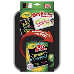 Crayola Washable Dry-Erase Crayons and Board Set, front of the packaging