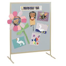 Multiplex Child Size Panel - Silver Fabric, Hook & Loop Fabric, Beige Frame