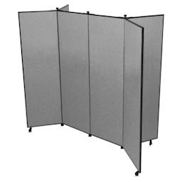 Screenflex Mobile Display - 5 ft 9", Gray, 6 Panel