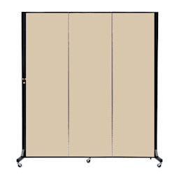 Screenflex Light-Duty 3 Panel Divider front view in Desert color