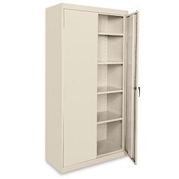 Sandusky Lee Storage Cabinet - 36" x 72" x 18", Putty, With Adjustable Shelves