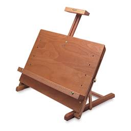 Mabef Table Easel - Right Angled view of Set up Easel with Mast extended