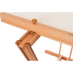 Mabef Lyre Convertible Easel M-25, close-up of easel hinge adjustment