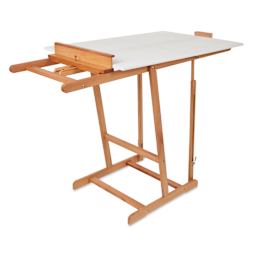 Mabef Convertible Studio Easel M-08, with a canvas, horizontal