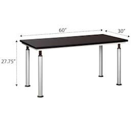 Diversified Spaces Shop-Bilt Adaptable Table - 30", Black Laminate Top - dimensions