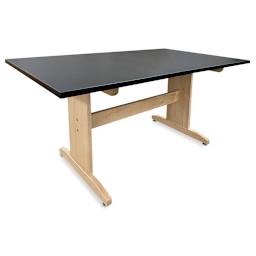 Hann Art Table - 72'' x 36'' x 42'', Black, Rounded Corners, Laminate Top