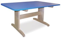 Hann Art Table - Angled view of Blue Top table