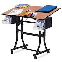 Creation Station Table - Cherry with Black Base (art supplies not included)