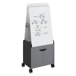 Smith Systems Cascade Spiral Noteboard Unit - Black, Shelves, With Doors