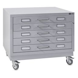 Bieffe BF Line Flat File - Light Grey, 5-Drawer, A2, 16-1/2" x 29-1/2" x 20-3/4" (Shown stacked)