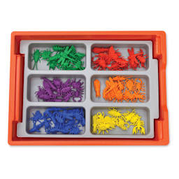 Gratnells Trays and Accessories - Shallow Trays F1, Flame Red - holding plastic insects (not included)