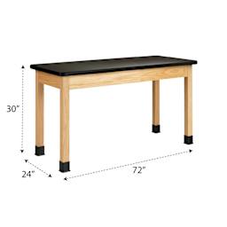 Diversified Spaces Plain Apron Table - Plastic Laminate, 24" x 72" with dimensions