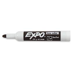 Expo Dry Erase Low Odor Markers - Black bullet tip marker shown horizontally