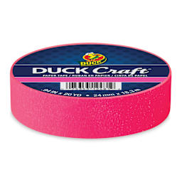 Duck Craft Paper Tapes - Neon Pink, .94" X 20 yds angled view