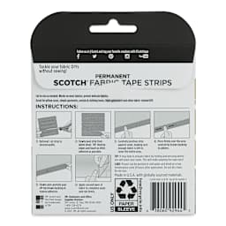 Scotch Permanent Fabric Tape Strips - Pkg of 30, back of the packaging