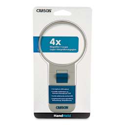 Carson Illuminated Handheld LED Lighted Magnifier - 3"Dia. (Front of packaging)