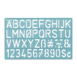 Westcott Stencil Lettering Guide - Caps and Numbers, 1-1/8"