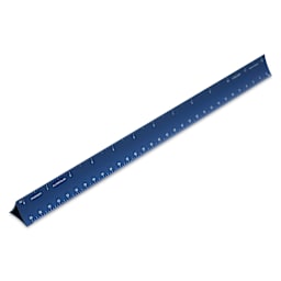 Alumicolor Hollow Triangular Drafting Scale - 12", Blue, Engineer (angled view)