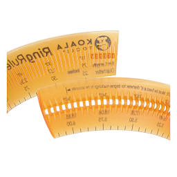 Ring Ruler 360 - Closeup of one end contracted, one expanded