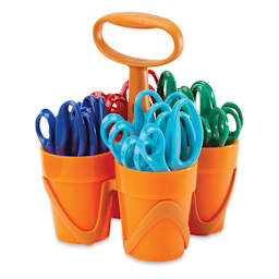 Fiskars Kids Scissors - Pkg of 24 with Caddy, Blunt